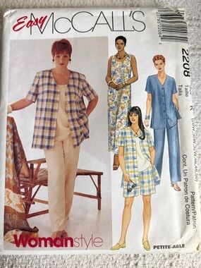 Easy McCalls Woman Style Pattern 2208 K for Women’s Entire Outfit